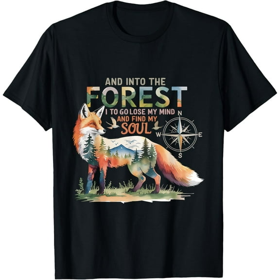 Simple Fit And Into The Forest I Go To Lose My Mind Fox Natural Hikers T-Shirt