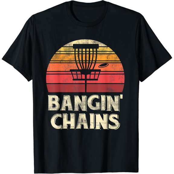 Simple Fit Bangin Chains Retro Disc Golf T-Shirt All Size S-5Xl