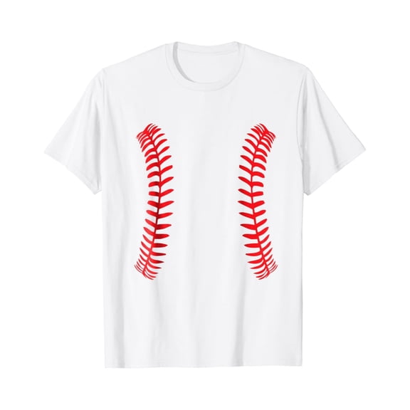 Simple Fit Baseball Stitches T-Shirt Ball Double Stitches Softball All Size S-5Xl