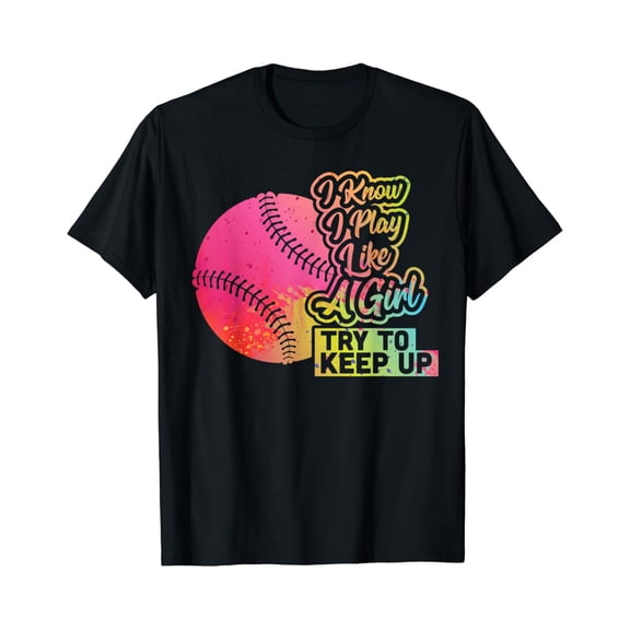 Simple Fit Baseball Women Gift Team Play Like A Girl Softball T-Shirt All Size S-5Xl