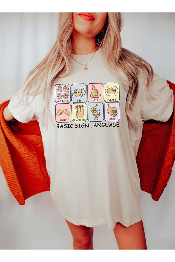 Basic Sign Language Shirt, Sign Language Shirt, ASL Shirt, Speech Therapist Shirt, SLP Shirt, Speech Language Pathologist Shirt