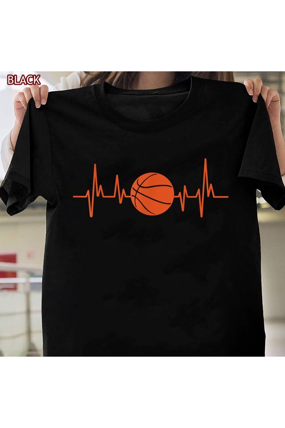 Bball Tee Heartbeat Basketball T-Shirt, Basketball Tee Gift For Men Women All Size S-5Xl