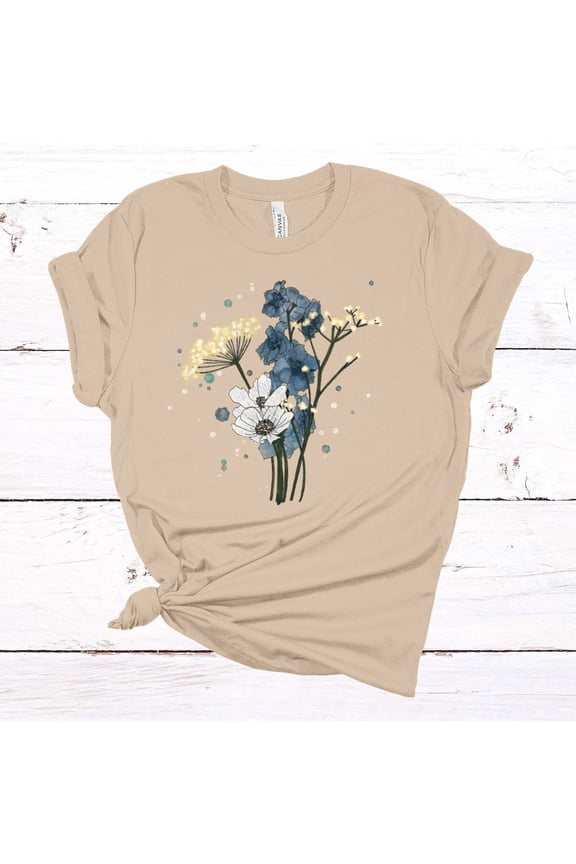 Beautiful Blue Flowers, Pretty Flowers, Flower Shirt, Floral Tee, Unisex Tee, Plus Size Plus Size Available All Size S-5XL