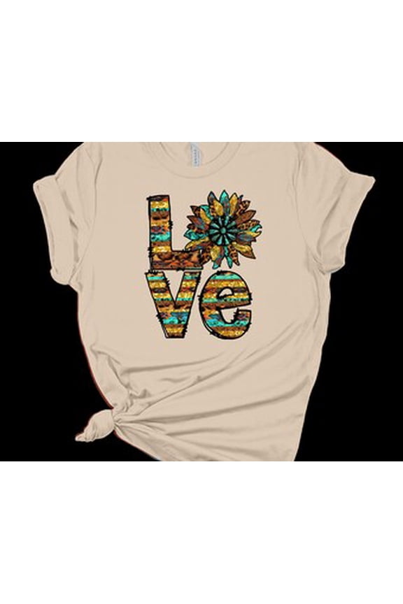 Beautiful Western Love Sunflower, Cowboy Shirt, Cowgirl, Soft Unisex Tee, Plus Size Plus Sizes Available All Size S-5XL