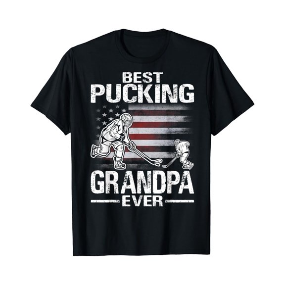 Simple Fit Best Pucking Grandpa Ever Hockey Father'S Day Gift T-Shirt All Size S-5Xl