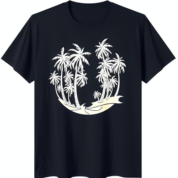 Simple Fit Black T-Shirt With White Tree Graphic Design Circular Inward Facing Print All Size S-5Xl