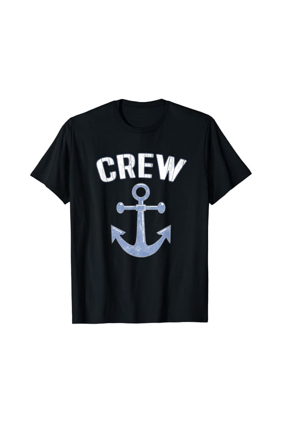 Boating Captain Crew Pontoon Nautical Gift Sailing Anchor T-Shirt All Size S-5XL