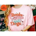 thumbnail image 1 of Simple Fit Books Coffee Dogs Shirt, Gift For Dog Lovers, Funny Dog Tshirt, Bookish Gift For Dog Lovers, Coffee Lover Gift, Graphic Bookish Tee, 1 of 2