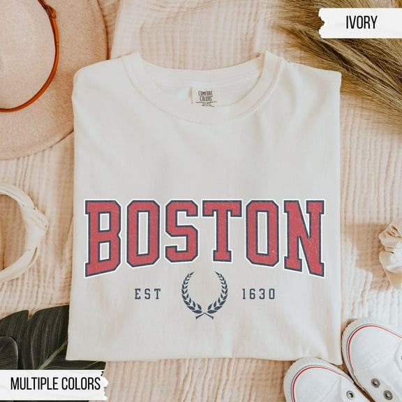 Simple Fit Boston Massachusetts Shirt , Distressed College Style T-shirt, Collegiate Tee Shirt, Oversized Unisex Tshirt, Boston Gift