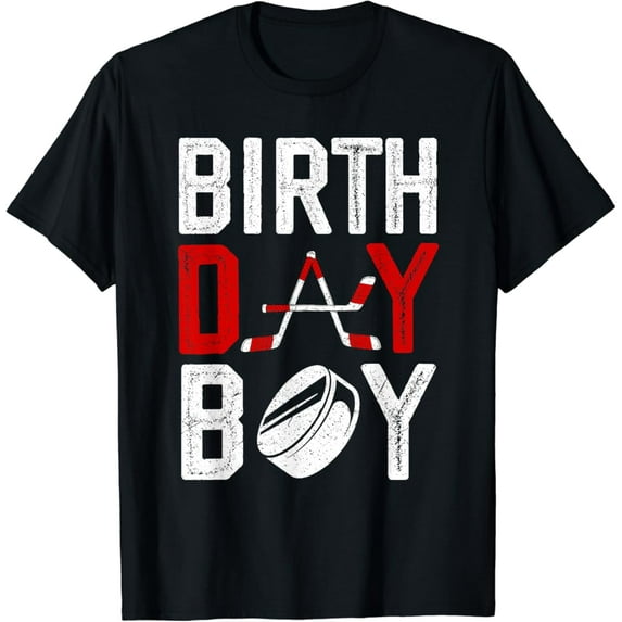 Simple Fit Boy Birthday Party Decorations Hockey Winter Sports Fans T-Shirt All Size S-5Xl