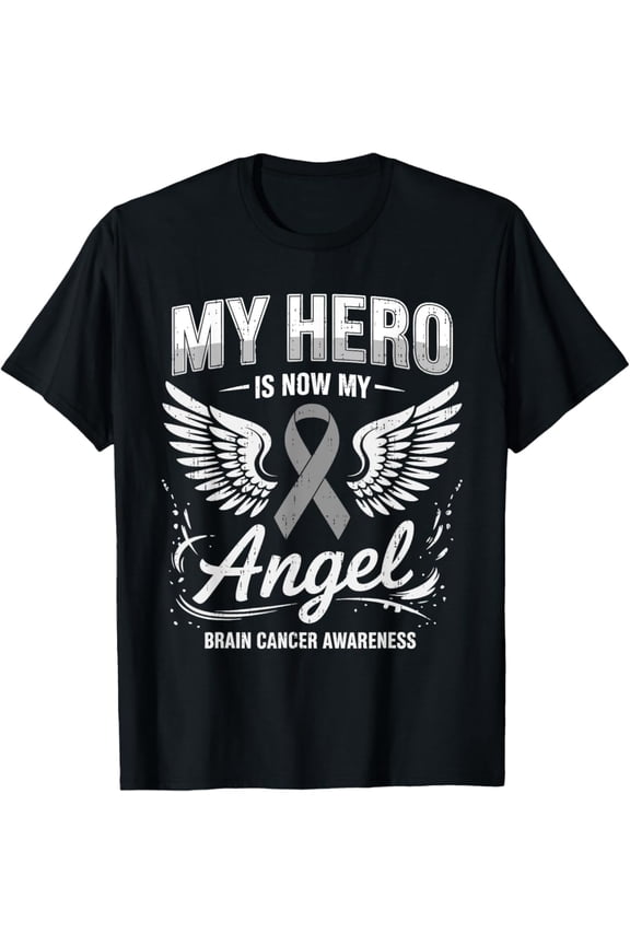 Brain Tumor Remembrance Gray Ribbon Memorial Family Dad Mom T-Shirt All Size S-5XL