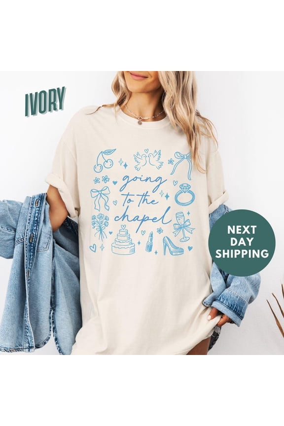 Bride Shirt, Bachelorette Shirt, Going to the Chapel Shirt, Coquette Bachelorette Party Shirt, Bridal Party Shirt, Bride Tee