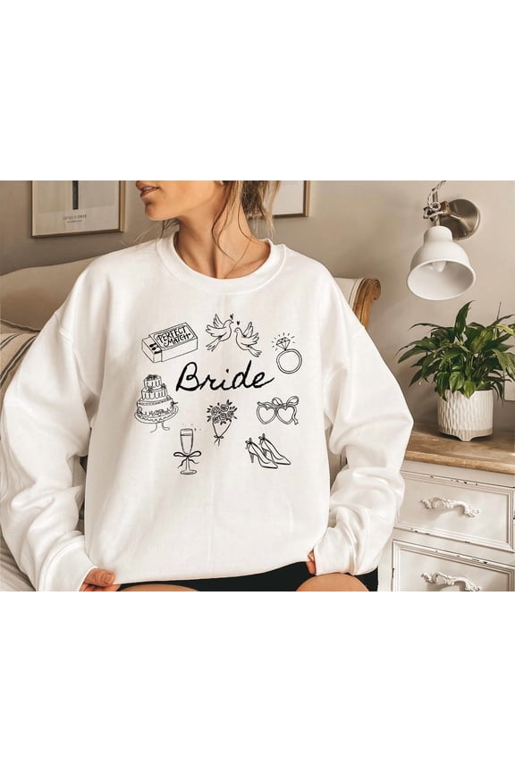 Bride Sweatshirt, Bride Tshirt, Bride Hoodie, Bride To Be, Gift For Her, Engagement Gift, Bridal Shower Gift, Minimalist Bride Crewneck Shirt All Size S-5Xl