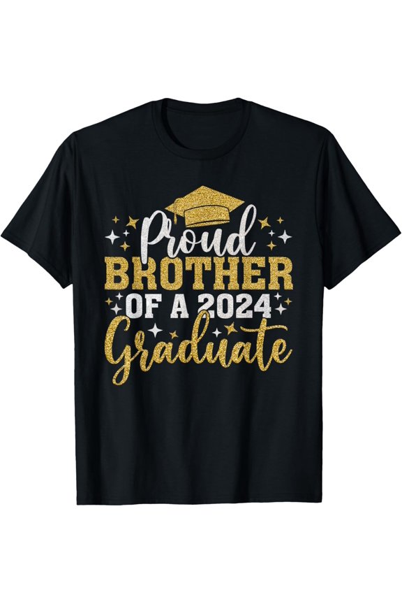 Brother Senior 2024 Proud Brother Of Class Of 2024 Graduate T-Shirt All Size S-5Xl