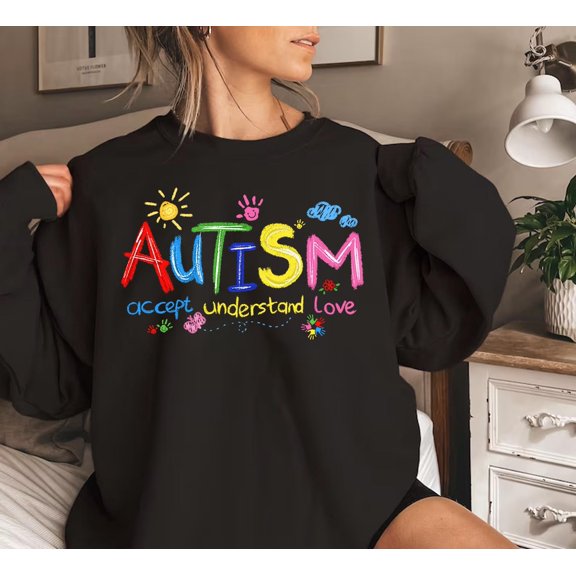 Simple Fit Brushstroke Autism Sweatshirt, Autism Awareness Shirt, Autism Puzzle Pieces Shirt, Autism Sweatshirt, Autism Month Tee, Autism Support Shirt Gift For Him/Her Sweatshirt
