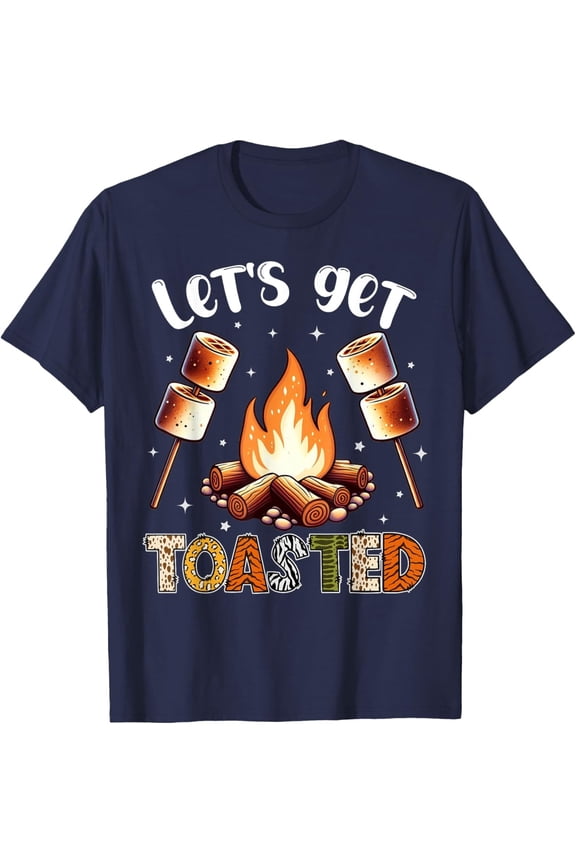 Camping Campfire Marshmallow Let'S Get Toasted T-Shirt All Size S-5Xl