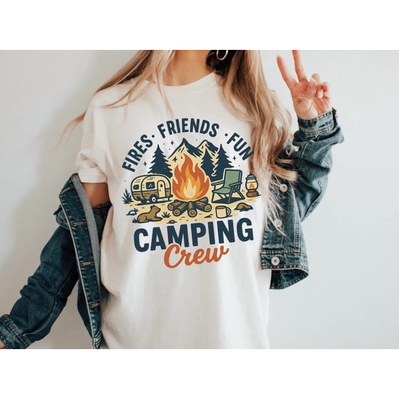 Simple Fit Camping Crew Shirts, Fires Friends Fun Camping Crew Shirts, Camping Squad, Camping Gifts, Camping Shirts, Camping Life, Gifts For Camper All Size S-5Xl