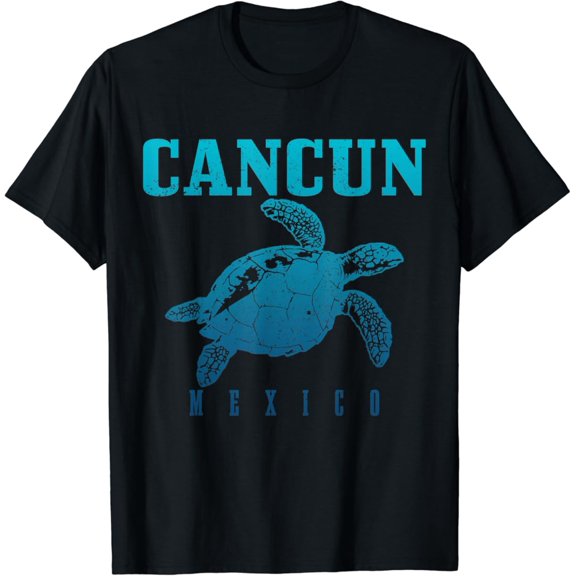 Simple Fit Cancun Mexico Sea Turtle Beach Scuba Diving Diver Vacation T-Shirt All Size S-5XL