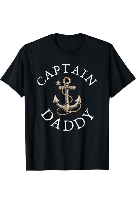 Captain Daddy Boat Sailing Boating Vintage Anchor T-Shirt All Size S-5XL