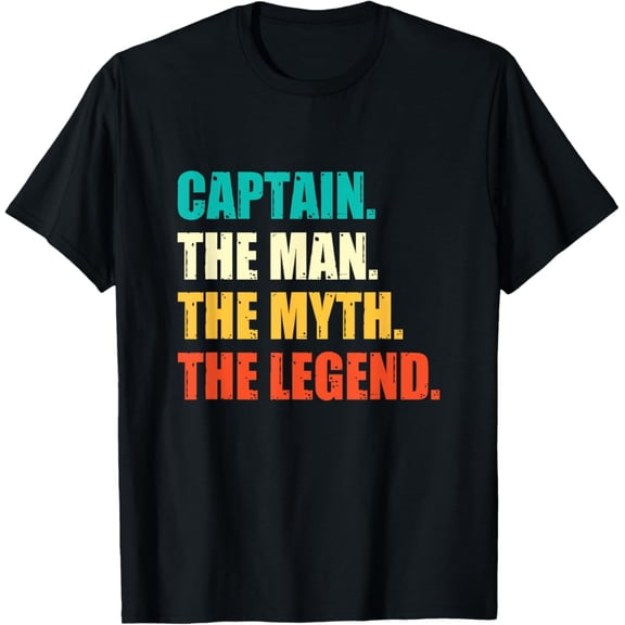 Simple Fit Captain The Man The Myth The Legend Sailor Sailing Skipper T-Shirt All Size S-5XL