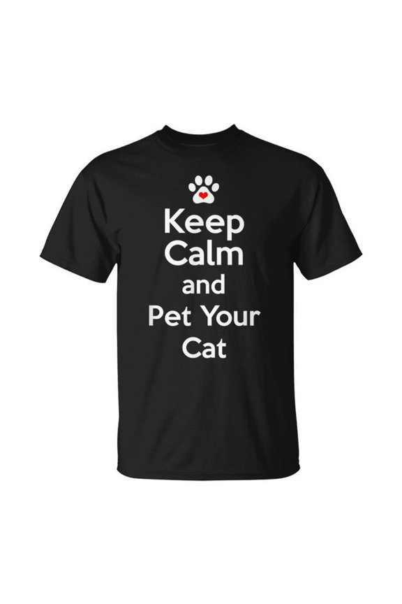 Simple Fit Cat Lovers Keep Calm Pet Cute T Shirt All Size S-5XL