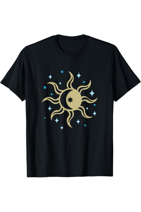 Celestial Sun Moon W Stars 90S Witch Whimsigoth Aesthetic T-Shirt