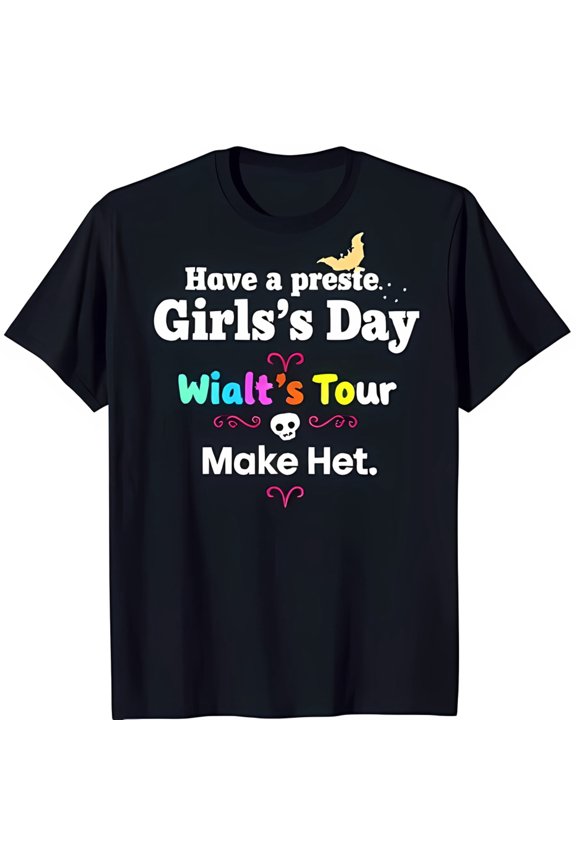 Colorful Graphic Black T-Shirt With Fun Slogan & Bat All Size S-5Xl