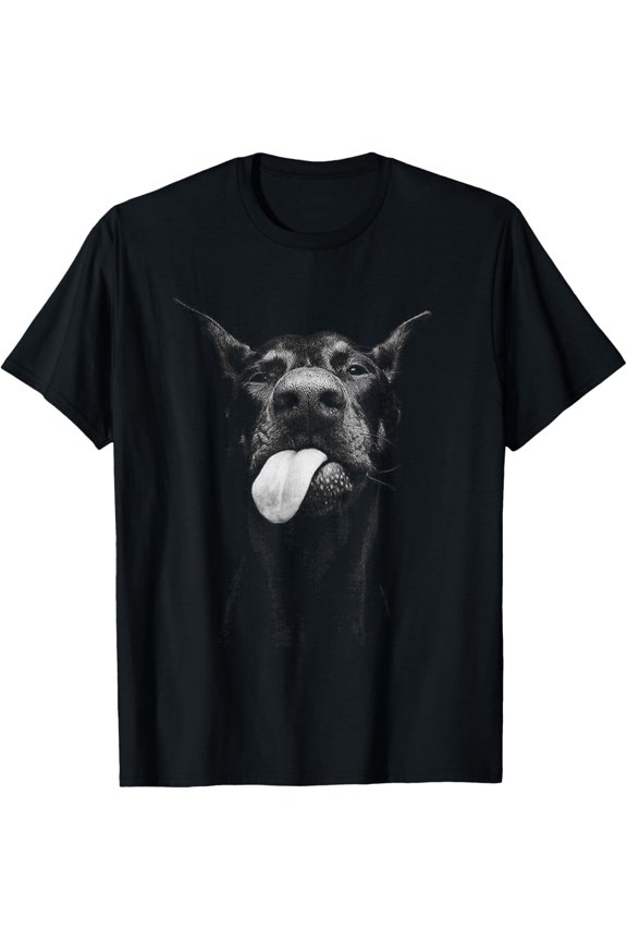 Cool Doberman Sticking Tongue Out In Playful Defiance T-Shirt Hoodie Gift For Him/Her
