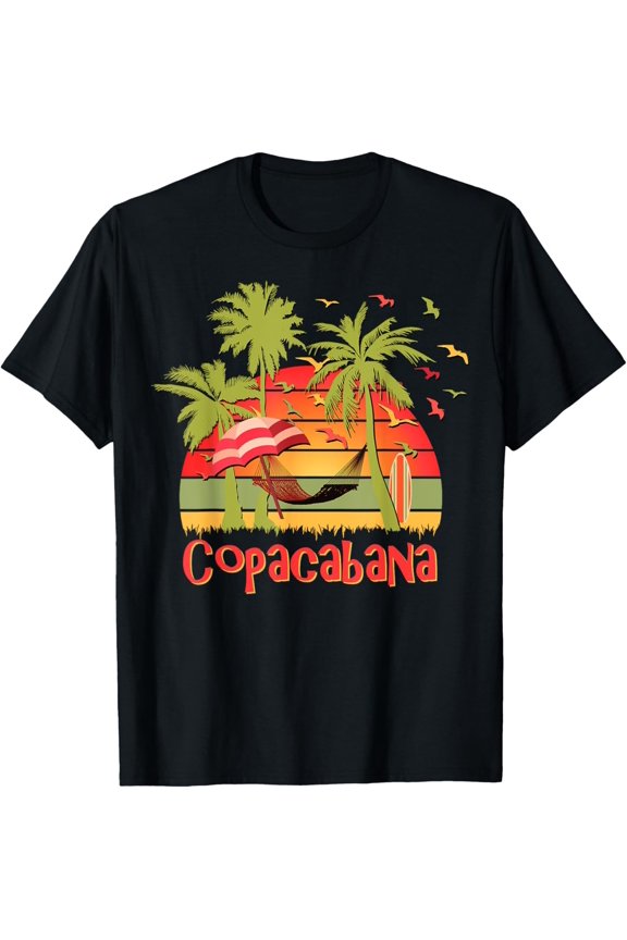 Copacabana Tropical Beach Hammock Sunset T-Shirt Hoodie Gift For Him/Her