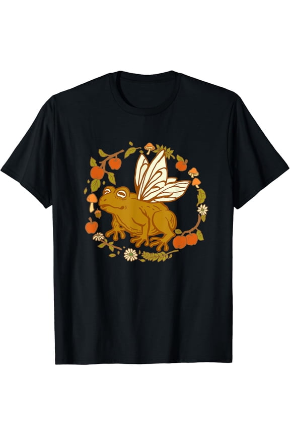 Cottagecore Aesthetic Frog Fairy Witchy Vintage T-Shirt