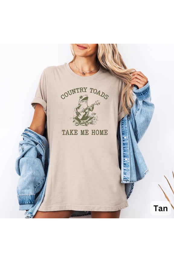 Country Toads Take Me Home Tee, Frog Shirt TShirt Weirdcore Clothing Gen Z Shirt Weird Bella TShirt