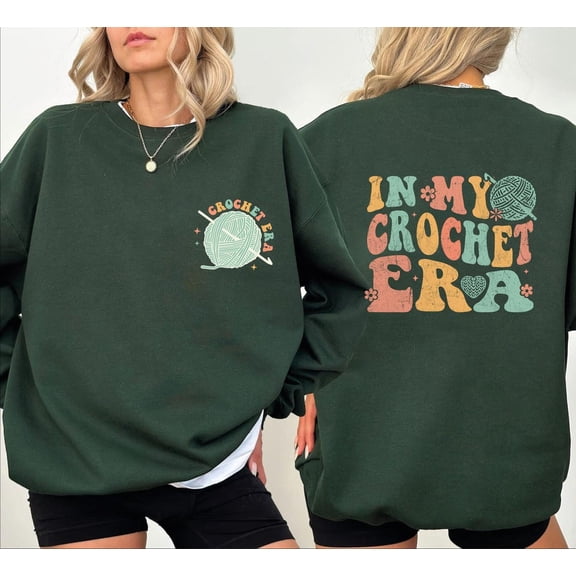 Simple Fit In My Crochet Era Sweatshirt, Crochet Lover Sweatshirt, Knitting Sweatshirt, Crafter Mom Sweatshirt, Crochet Sweatshirt, CRT237 All Size S-5XL