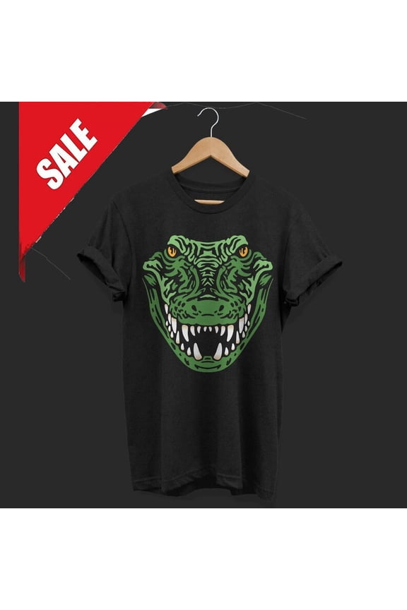 Crocodile Alligator Face Crocodiles Gator T-Shirt Apparel, Reptiles Animals L... Gift For Him/Her