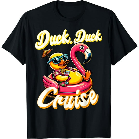 Simple Fit Cruising Ducks Duck Duck Cruise Family Vacation Rubber Duck T-Shirt