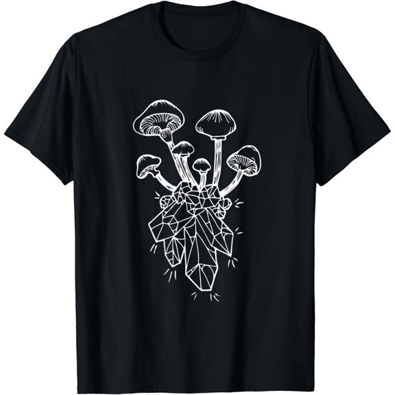Simple Fit Crystals, Mushrooms, Plants Witchy Goth Punk T-Shirt