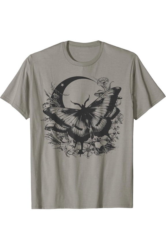 Cute Fairycore Floral Moth Aesthetic Girls Women Graphic T-Shirt
