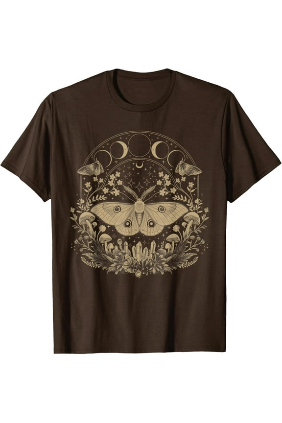 Cute Fairycore Moth Therian Aesthetic Floral For Girls Women T-Shirt