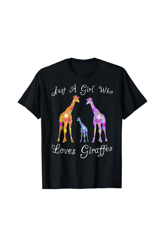 Cute Floral Giraffe Animal Lover Gifts For Women & Girls T-Shirt