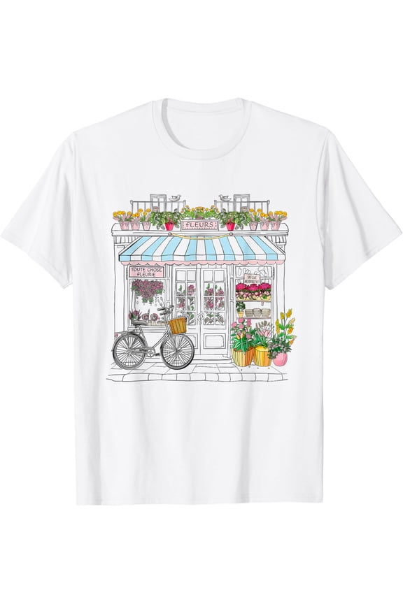 Cute French Flower Shop Paris Graphic Women Girls Souvenir T-Shirt