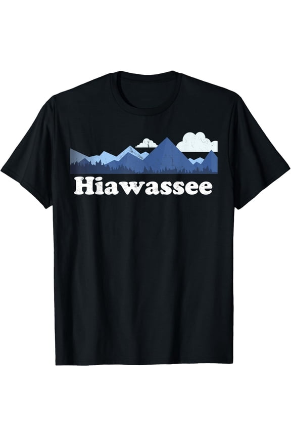 Cute Hiawassee Georgia Ga Retro Blue Ridge Mountains T-Shirt Gift For Him/Her