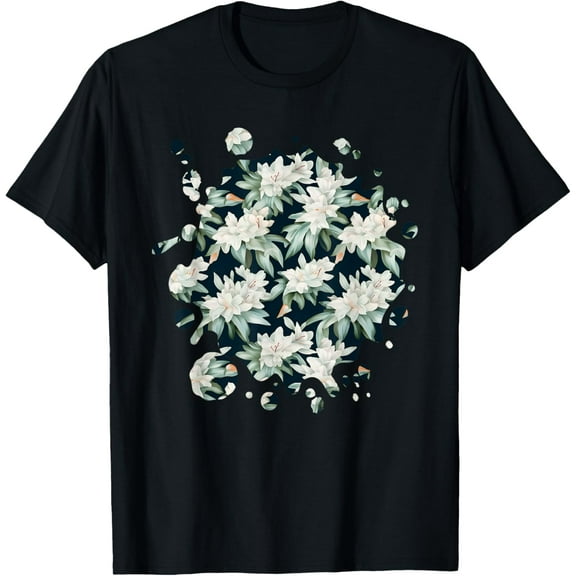 Simple Fit Cute Tuberose Inspired Flower Plant Lover Gardener Women T-Shirt