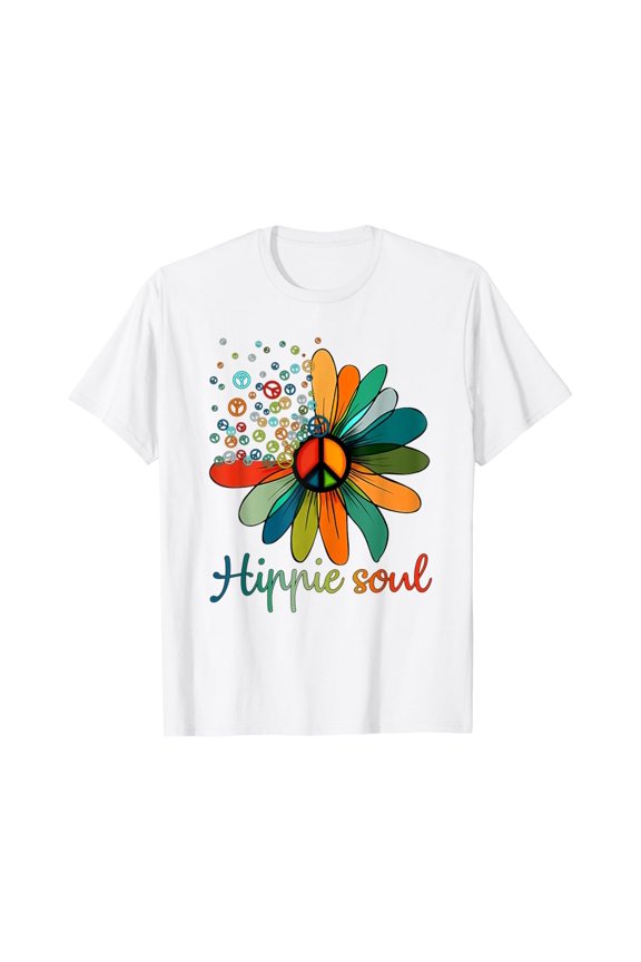 Daisy Peace Sign Hippie Soul Tshirt Flower Lovers Gifts T-Shirt