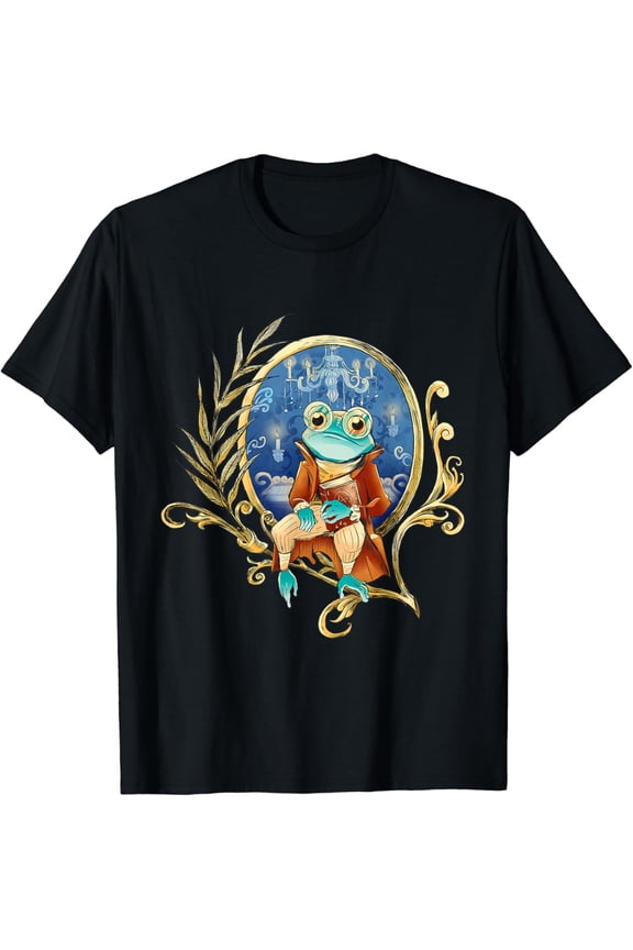 Dark Academia Aesthetic Frog Wizard Witchy Vintage Book T-Shirt