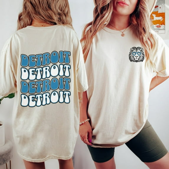 Simple Fit Detroit Football Shirt Retro Lions Tshirt Shirt Lions Fan Gift Vintage Detroit Game Day Apparel Cute Fall Football Shirt All Size S-5Xl