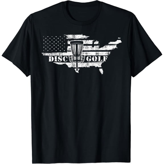 Simple Fit Disc Golfing Usa Grunge American Flag - Disc Golf T-Shirt All Size S-5Xl
