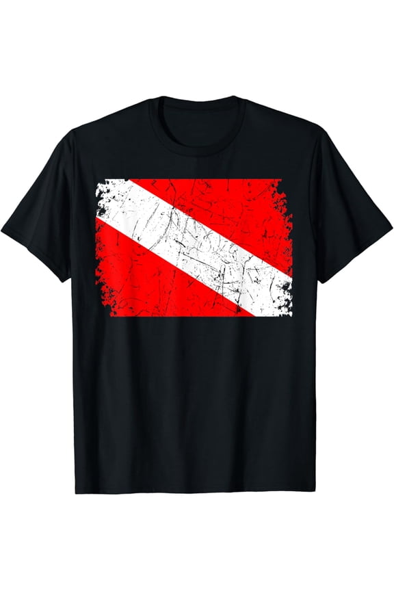 Diver Down Flag Vintage Scuba Diving Underwater Dive Swim T-Shirt All Size S-5XL