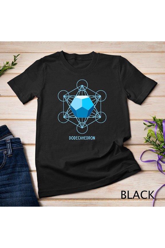 Dodecahedron Platonic Solid Shades Of Blue Geometric Form T-Shirt Unisex T-Shirt Gift For Him/Her Gift For Him/Her
