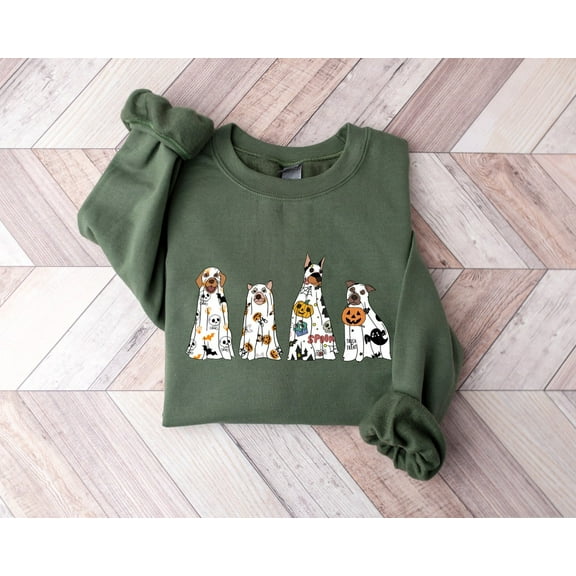 Simple Fit Dogs Sweat, Cute Sweatshirt, Hocus Pocus Sweat, Dog Shirt, Witches Brew, Ghost Dogs Vibes Gift For Him/Her Sweatshirt
