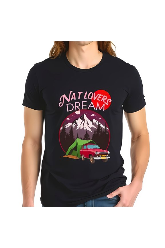 Dream T-Shirt - Vintage Style Pink Script With Red Car & Green -All Cotton All Size S-5Xl