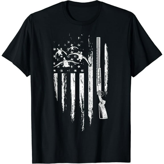 Simple Fit Duck Hunting American Flag Waterfowl Goose Gift For Hunter T-Shirt